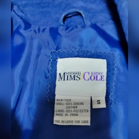 Vintage Michael Mims/ Kathy Cole leather blue Suede jacket - Picture 4 of 5